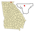 Towns County Georgia Incorporated and Unincorporated areas Hiawassee Highlighted