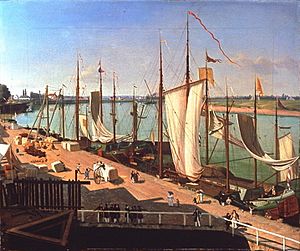 Archivo:Velten, J. Der Düsseldorfer Hafen 1832