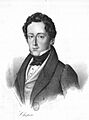 A Kneisel nach C Brand - Fryderyk Chopin (Lithographie 1830)