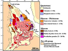 Mapa geológico simplificado de la depresión
