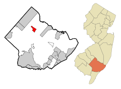 Atlantic County New Jersey Incorporated and Unincorporated areas Elwood-Magnolia Highlighted.svg