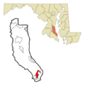 Calvert County Maryland Incorporated and Unincorporated areas Lusby Highlighted