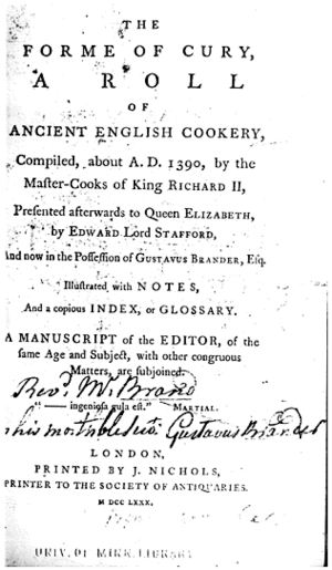 Archivo:Forme of Cury title page