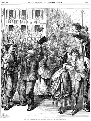 Archivo:Franco-Prussian War - Students Going to Man the Barricades - Illustrated London News Oct 1 1870