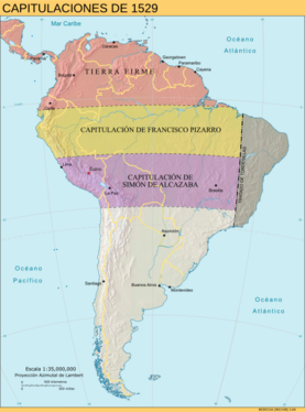 Archivo:Gobernaciones españolas en América del Sur (1529)