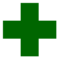 Green first aid symbol