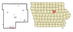 Grundy County Iowa Incorporated and Unincorporated areas Beaman Highlighted.svg