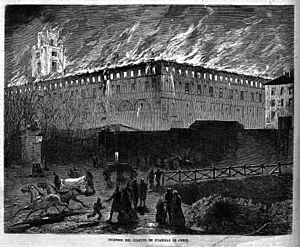 Archivo:Incendio del cuartel de Guardias de Corps, 1869, Madrid