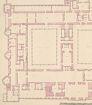 Archivo:King's apartment from Alcázar of Madrid. Main floor plan LCCN2015647607 (cropped)