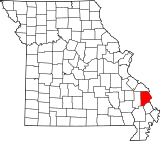 Map of Missouri highlighting Cape Girardeau County.svg