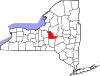 Mapa de Nueva York con la ubicación del condado de Madison