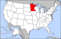 Map of USA highlighting Minnesota