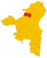 Map of comune of Orune (province of Nuoro, region Sardinia, Italy) - 2016