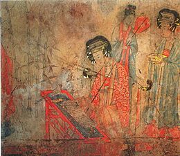 Archivo:Pao-Shan Tomb Wall-Painting of Liao Dynasty (寳山遼墓壁畫：頌經圗)