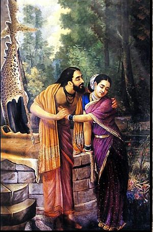 Archivo:Ravi Varma-Arjuna and Subhadra