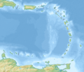 Relief map of Lesser Antilles