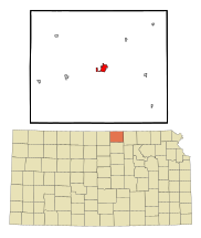 Republic County Kansas Incorporated and Unincorporated areas Belleville Highlighted.svg