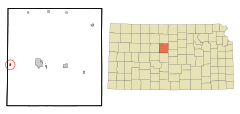Russell County Kansas Incorporated and Unincorporated areas Gorham Highlighted.svg