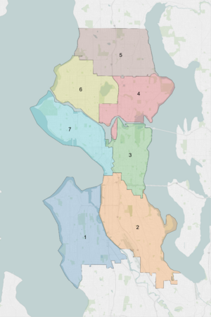 Archivo:Seattle City Council District map