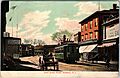 Streetcar on West Broad Street, Pawcatuck - 1908 postcard