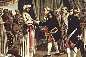 Archivo:Suffren meeting with Haider Ali J B Morret engraving 1789