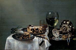 Archivo:Willem Clasz. Heda - Breakfast Table with Blackberry Pie - Google Art Project