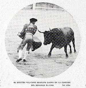 Archivo:1908-07-11, Blanco y Negro, El diestro mejicano Rodolfo Gaona en la corrida del domingo último, Alba