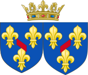 Arms of Louise Françoise de Bourbon, Légitimée de France (known as the Duchess of Bourbon) as Princess of Condé.svg