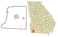 Decatur County Georgia Incorporated and Unincorporated areas Climax Highlighted.svg