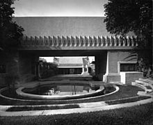 Exterior view of the Hollyhock House, Los Angeles, 1921 (shulman-1997-JS-219-ISLA)