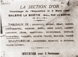 Archivo:Invitation to the exhibition La Section d'Or at Galerie la Boëtie Paris 1920-03-05