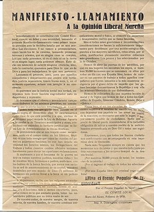 Archivo:Manifiesto Comité Local de Defensa de Muro del Alcoy