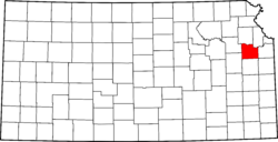 Map of Kansas highlighting Douglas County.svg