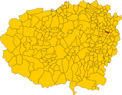 Map of comune of Arguello (province of Cuneo, region Piedmont, Italy).svg