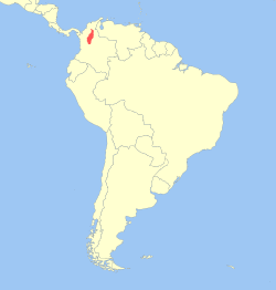 Rango de distribución de Saguinus leucopus en Colombia