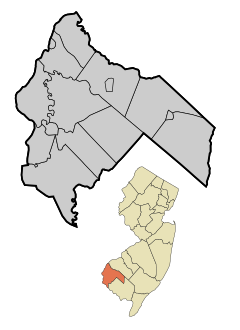 Salem County New Jersey Incorporated and Unincorporated areas Carneys Point Highlighted.svg