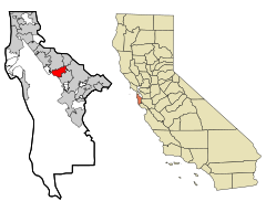 San Mateo County California Incorporated and Unincorporated areas Belmont Highlighted.svg