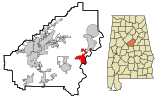 Shelby County Alabama Incorporated and Unincorporated areas Wilsonville Highlighted.svg