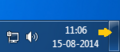 Windows 7 desktop shortcut click area
