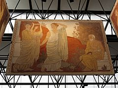 115 Centre Cultural Terrassa, Est modus in rebus, mural de Joaquim Torres Garcia