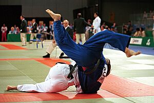 Archivo:231000 - Judo Anthony Clarke fights Ian Rose 2 - 3b - Sydney 2000 match photo