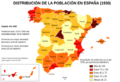 Densidades de población en España (1930)