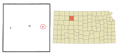 Graham County Kansas Incorporated and Unincorporated areas Bogue Highlighted.svg