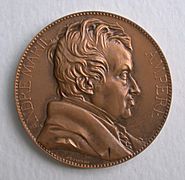 Médaille André-Marie Ampère (1775-1836). Graveur Jules CHAPLAIN (1839-1909) (A)