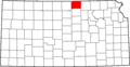 Map of Kansas highlighting Republic County