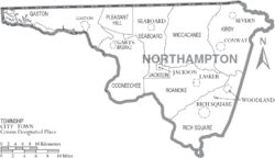 Archivo:Map of Northampton County North Carolina With Municipal and Township Labels