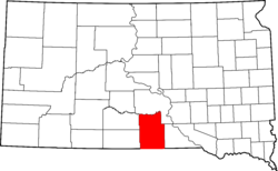 Map of South Dakota highlighting Tripp County.svg