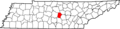 Map of Tennessee highlighting Cannon County