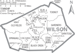Archivo:Map of Wilson County North Carolina With Municipal and Township Labels