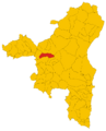 Map of comune of Sarule (province of Nuoro, region Sardinia, Italy) - 2016